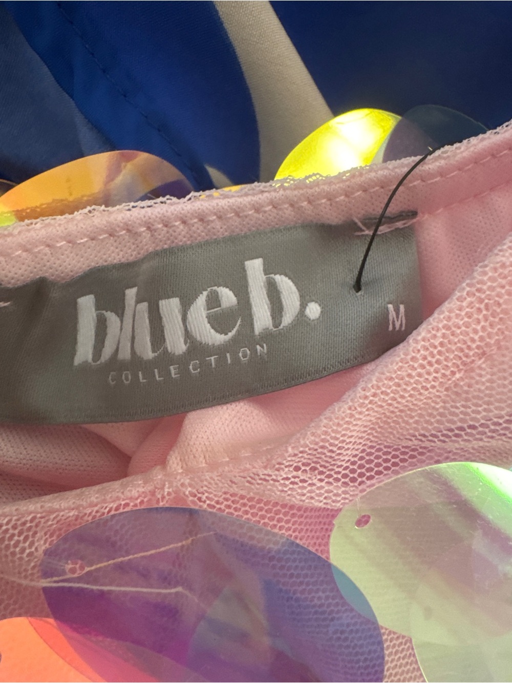 Iridescent Pink Sequin Tank Top with Chain Straps - Picture 5 of 5